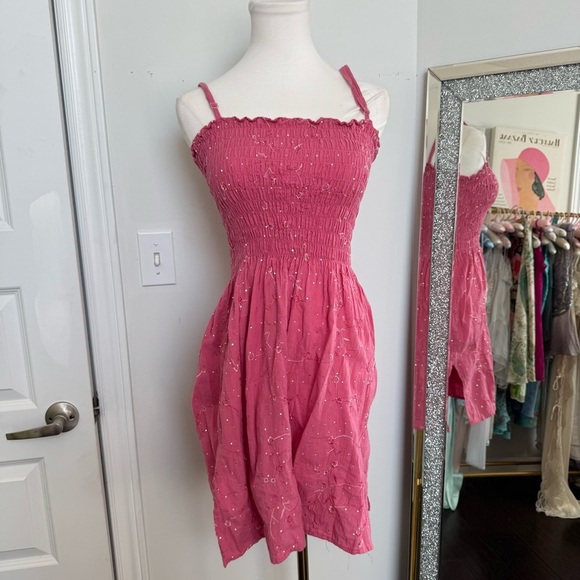 Pink Fairycore sparkley Smocked Women's Dress S/M - Picture 2 of 6